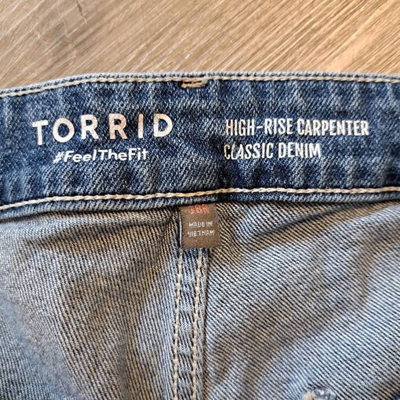 Torrid High Rise Carpenter Classic Denim Feel The Fit Plus Size 18R Coal Mine - Picture 6 of 13